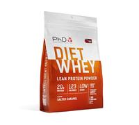 PhD Nutrition Diet Whey Protein Poudre 1kg Caramel Salé, Poudre protéinée peu calorique pour le soutien du régime, 16g de protéine par portion