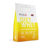 PhD Nutrition Diet Whey Protein Poudre 2kg Banane, Poudre protéinée peu calorique pour le soutien du régime, 16g de protéine par portion