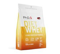 PhD Nutrition Diet Whey Poudre de protéines 2kg Crème vanille, Pauvre en calories, Poudre de protéines High Protein pour compléter le régime avec 16g de protéines par portion