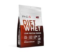 PhD Nutrition Diet Whey Poudre Protéinée 1kg Chocolat Belge, Poudre de protéines haute protéine avec 17g de protéines par portion et 3,3g de BCAAs, Faible en sucre et en calories, Low-Carb