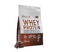 PhD Nutrition Poudre de Protéine de Lactosérum 1kg Chocolat - avec 25g de Protéines Informed par Portion, Enrichi de Cultures Bien Tolérées