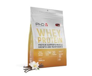 PhD Nutrition Poudre de Protéine de Lactosérum 1kg Vanille - avec 25g de Protéines Informed par Portion, Enrichi de Cultures Bien Tolérées