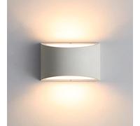 Pheashine Applique murale d'intérieur 7 W LED blanc chaud moderne en plâtre, applique murale décorative vers le haut et vers le bas pour salon, chambre, escaliers, allée (ampoule LED G9 incluse)