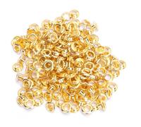 Phefop 100 Set en Laiton Eyelet Brommet Rivet Kit 4 Mm Metal Round Hole Eyelets With Brommets for Leather Craft DIY Chaussures Beltes Bags Vêtements (GOLD)