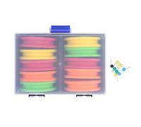 Phefop 10pcs Kit de Bobines D'enroulement en Mousse de Pêche, Boîte en Plastique ABS avec Charnière en Acier Inoxydable, Léger pour Le Transport Facile, 15x10.2x7cm