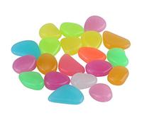 Phefop 20pcs Roches de Pierres D'aquarium, Contenant de Poisson Artificiel coloré Stones Lumineux Rock Garden Road Décorations