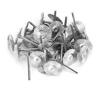 Phefop 30 Pièces Brosses de Roue Abrasives, Roues en Fil de Laiton de Polissage de 25 Mm, Mini Brosses à Coupelles Métalliques pour L'enlèvement de Forets, Décapage de Peinture, (fil d'acier)