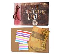 Phefop Adventure Travel Diary Photo Memory Albums, Scrapbook à Couverture Rigide Vintage, Papier épais Premium, Livre de Mémoire à Couverture Rigide, avec Personnalisation de