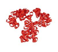 Phefop Anneaux de Cuisse de Poulet 100 Pièces, Bandes d'identification en Plastique pour la Gestion des Volailles, étiquettes Numérotées pour Poulets, Poules et Canards (100 Anneaux Rouges avec