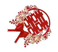 Phefop Autocollant de Mariage Chinois, Décoration Double Bonheur, Matériau d'estampage à Chaud de qualité Supérieure, pour les Portes et Portails d'entrée