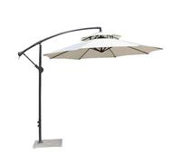 Phefop Auvent de Remplacement pour Parasol, Housse de Remplacement pour Parasol de Terrasse à Double Dessus en Blanc ou Kaki S ou L, Installation Facile pour Utilisation à l'ombre de la Terrasse,
