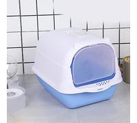 Phefop Bac à Litière pour Chat, Bac à Litière à Capuchon en PP avec Couvercle, Conception Rabattable de Grande capacité, Double Fonction Anti-Sable, Toilettes pour Chat Entièrement Fermées pour Gros