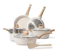 Phefop Batterie de Cuisine Empilable Antiadhésive, Ensemble de 7 Casseroles et Poêles, Batterie de Cuisine Empilable Antiadhésive, Ustensiles de en Aluminium sans Danger pour Toutes les Cuisinières,