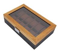 Phefop Boîte à Montres en Bois, Organisateur en Bois Massif avec 12 Emplacements, Présentoir élégant pour Hommes et Femmes, pour Ranger des Montres et des Bijoux