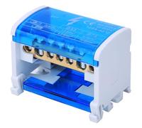 Phefop Boîte de Distribution de Bornes, Boîte de Jonction de Bornier 407 monophasé à 2 Niveaux sur Rail Din avec Couvercle Anti-poussière Transparent pour Divers Besoins de