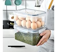 Phefop Boîte de Panier de Rangement de Vidange, Conteneurs de Stockage de Fruits et Légumes Durables en PP et Silicone avec Vidange Rapide pour l'organisation de la Cuisine (850ml)