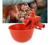Phefop Bol d'eau Automatique pour Volaille, Lot de 10 Gobelets à Eau de Poulet à Volume Réglable en ABS, Gobelets à Remplissage Automatique avec Vis, Connexion Directe de Tuyau pour Cage de Poulet,