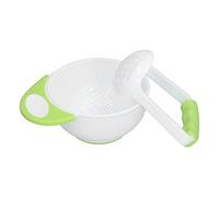 Phefop Bol Presse-Purée pour bébé, Bol de Purée de Fruits et Légumes Blancs, Anti-brûlure, avec Tige de Broyage pour Légumes et Fruits