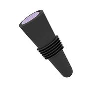 Phefop Bouchon de Bouteille de Vin, Silicone de qualité Alimentaire avec Acier Inoxydable, Bouchons de Vin Réutilisables Pratiques pour les Amateurs de 6,1x2,35 Cm (BLACK)