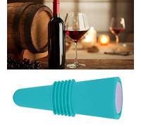 Phefop Bouchon de Bouteille de Vin, Silicone de qualité Alimentaire avec Acier Inoxydable, Bouchons de Vin Réutilisables Pratiques pour les Amateurs de 6,1x2,35 Cm (BLUE)