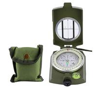 Phefop Boussole Militaire de Survie Tactique Multifonctionnelle avec Pochette pour Lanière, Fonction Lumineuse, étanche, Résistante aux Chocs, Boussole de Navigation pour Randonnée et