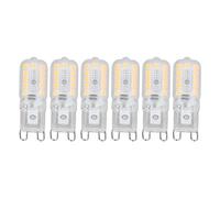 Phefop Bulbes LED G9 à 6 Packs 5W, Ampoules LED 22 SMD Dimmables, Couvercle Transparent pour les Lampes de Table de Mur de Plafond, Non-flicker 50000 Heures, Faisceau à 360 ° (Éclairage blanc)