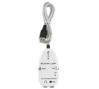 Phefop Câble Interface Guitare vers USB, Latence Ultra Faible pour (WHITE) | Adaptateur de Carte Son, Construction en Plastique, Sortie Casque Stéréo, Prêt à L'emploi avec Ordinateur Portable