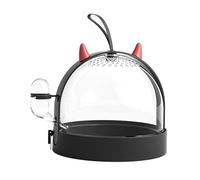 Phefop Cage à Emporter pour Hamsters, Matériau PS, Transport pour Animaux de Compagnie à Haute Transmission et Porte Tournante pour Hamsters et Cochons d'Inde (Black)