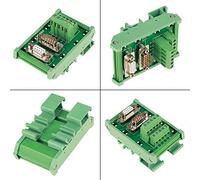 Phefop Carte de Dérivation DB9 Module D'interface à Montage sur Rail DIN Connecteur Mâle Femelle avec Bornier à Vis Connecteur DB9 plaqué Or pour Rail C45 35 Mm