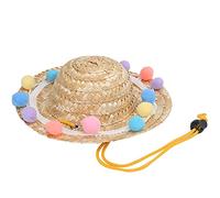 Phefop Chapeau Sombrero Cool Dog Cat, Couvre-Chef en Paille pour Animaux de Compagnie pour Petits Chiens et Chats, Accessoire de Costume de Plage Amusant pour Le Soleil d'été (L)
