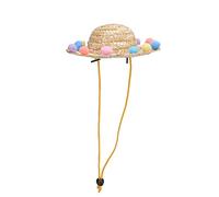 Phefop Chapeau Sombrero Cool Dog Cat, Couvre-Chef en Paille pour Animaux de Compagnie pour Petits Chiens et Chats, Accessoire de Costume de Plage Amusant pour Le Soleil d'été (M)