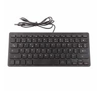 Phefop Clavier 78 touches Mini USB Filaire Clavier pour Bureau et Maison Ordinateur Portable Utilisateurs de Bureau Version Russe Française Allemande Universel (Français)