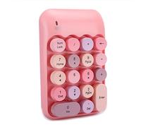 Phefop Clavier Numérique Vintage sans Fil Rétro coloré 18 Touches pour la comptabilité Financière, Le Bureau, Les étudiants, Clavier Portable étanche en Silicone
