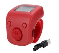 Phefop Compteur Numérique de Perles de Bouddha, Compteur de Doigts, Outil de Comptage Ergonomique Mat avec Anneau en Silicone Anti-Transpiration et Bouton Muet, pour la Méditation (Rouge de Bon