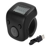 Phefop Compteur Numérique de Perles de Bouddha, Compteur de Doigts, Outil de Comptage Ergonomique Mat avec Anneau en Silicone Anti-Transpiration et Bouton Muet, pour la Méditation (Sagesse Noire)