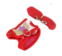 Phefop Corde de Traction pour Lapin, Harnais Souple Réglable avec Laisse pour Petits Animaux de Compagnie, Gilet Confortable pour Promener Les Lapins (L)