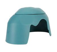Phefop Cueva Hydratant de la cavité Cachée Cachée Spacieuse en Plastique pour Tortue, Bol en Céramique, 9,6x5,9 Pouces