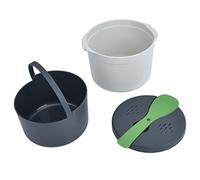 Phefop Cuiseur à Riz à -ondes, Bol en PP de qualité Alimentaire, Machine à Riz 2 L avec Couvercle, Passoire et Cuillère, Cuit les Pâtes de et les Légumes, pour la Préparation des Repas au Bureau,