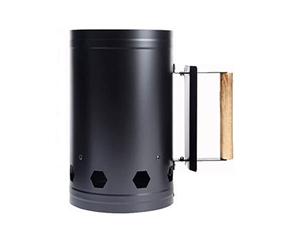 Phefop Démarreur de Cheminée à Charbon de Bois, Cuisson en Plein Air, Accessoire D'outil de Gril Barbecue, Seau à Feu en Acier Inoxydable pour Seau au Charbon de Bois, avec Poignée en (Black)