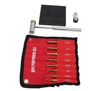 Phefop Ensemble de 8 Poinçons en Laiton, Extrémités Détachables, Combinaison D'outils de Poinçonnage D'armurier avec Jeu de Poinçons à Rouleau, Structure Poreuse pour Bricolage de