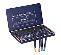 Phefop Ensemble de Crayons de Couleur Solubles dans L'eau avec Pinceau Fournitures D'art Aquarelle Crayons pour Coloriage et Dessin, Premium, Retour à L'école Fournitures, 12/24 Count (12 couleurs)