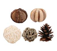 Phefop Ensemble de Jouets à Mâcher pour Hamster, Cloche, Jouets Molaires en Bois avec Balles Amusantes pour Petits Animaux comme Les Cochons d'Inde et Les Furets