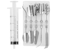 Phefop Ensemble D'Outils D'art en Gelée 3D, Outils de Sculpture et de Modélisation, Outils D'art en Gélatine en Acier, Comprend 10 Fleurs, Feuilles, Buses de Pâtisserie à Pudding et 1 Seringue pour le