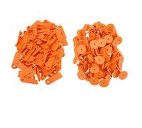 Phefop Étiquette D'oreille de Bétail 100 Pièces, étiquette Vierge en TPU pour Animaux de Ferme, de Bétail de Couleur Vive pour Animaux de Ferme, Bovins, (Orange sans paroles (prix de 100))