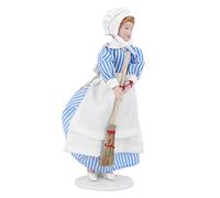 Phefop Figurine Miniature de Poupée en Porcelaine de Simulation, Chef de Maison de Poupée en Céramique avec Une Hauteur de 6 Pouces pour Les Jeux de Rôle et Les Cadeaux pour Enfants (Femme de ménage)