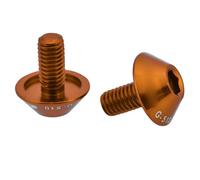 Phefop G-510 2PCS M5 * 12 Mm Porno à Vélo en Alliage en Aluminium, Cage de Bouteille d'eau à Vélo Durable pour Le Rotor de Frein à Disque, Facile à Installer pour Les Amateurs de Cyclisme (Gold)