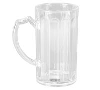 Phefop Grande Chope à Bière de 500 Ml, Grande capacité, Transparente, Lourde, en Verre à Large Ouverture, avec Poignée Confortable, pour L'extérieur, la Terrasse, L'utilisation de la
