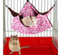 Phefop Hamac Cage pour Animaux de Compagnie, Lit Suspendu Double Couche en Peluche pour Petits Animaux, Lit superposé Doux et Chaud pour Planeurs à Sucre, Perroquets et Plus Encore (Grande Taille)