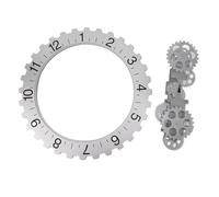 Phefop Horloge à Engrenages Mobiles 3D, Horloge Murale à Grande Engrenage, Décor Artistique Mécanique Moderne pour Salon et Bureau (Silver)