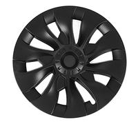 Phefop Jantes Enjoliveurs de Remplacement pour 2017-2023, 4PCS (Noir Mat) | Conception Tourbillonnaire Réduisant la Résistance au Vent, Installation par Encliquetage en Quelques Minutes, Protège les